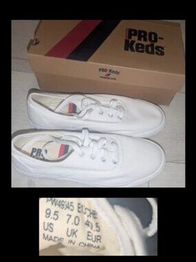 Vintage PRO KEDS Womens White Sneakers Shoes Size 9.5